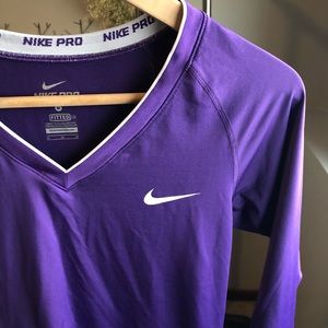 Nike | dri-fit purple long sleeve v neck | M